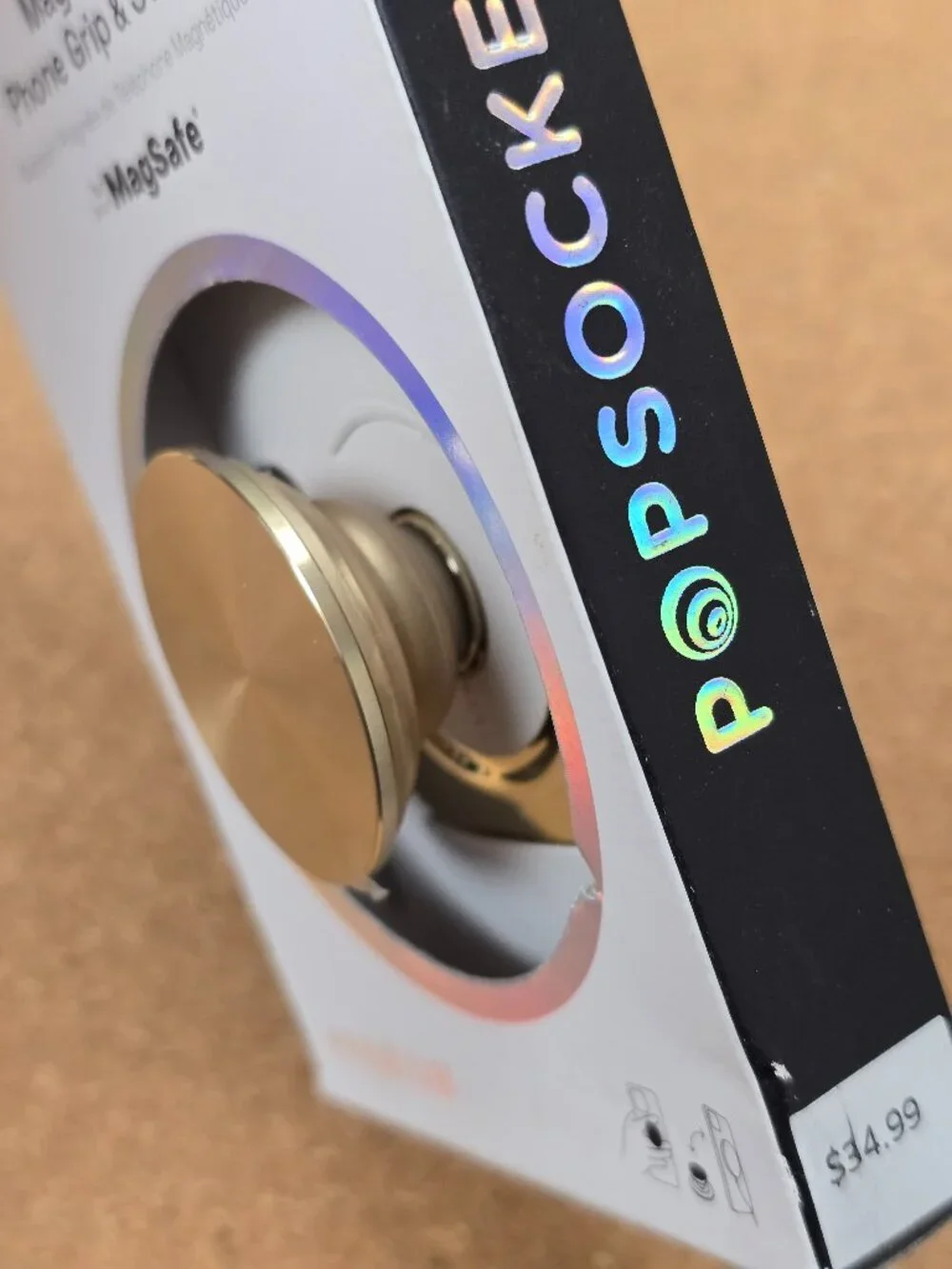 Popsockets Phone PopGrip for MagSafe Magnetic Holder Aluminum Radial Gold